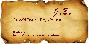 Jurányi Bojána névjegykártya